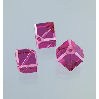 Swarovski Würfel Perle FUCHSIA 4mm 6 Stück