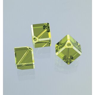 Swarovski Würfel Perle OLIVINE 4mm 6 Stück