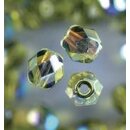 Glasfacettperlen rund irisierend OLIV 6mm 50 Stück