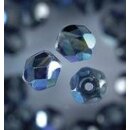 Glasfacettperlen rund irisierend ANTHRAZIT 6mm 50 Stück